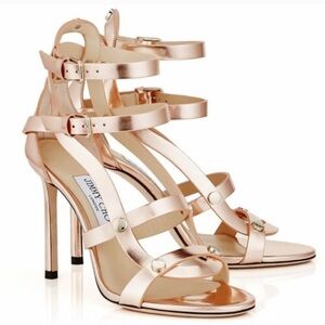 Jimmy Choo Metallic Pink Strappy Sandals